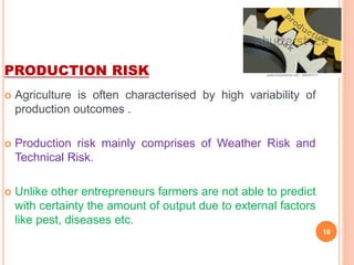 Risk in financing agriculture and risk management strategies by ...