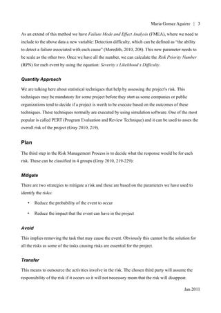 Project Management - Risk management | PDF