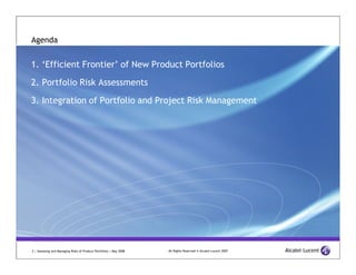 Product Portfolio Risk Management | PDF