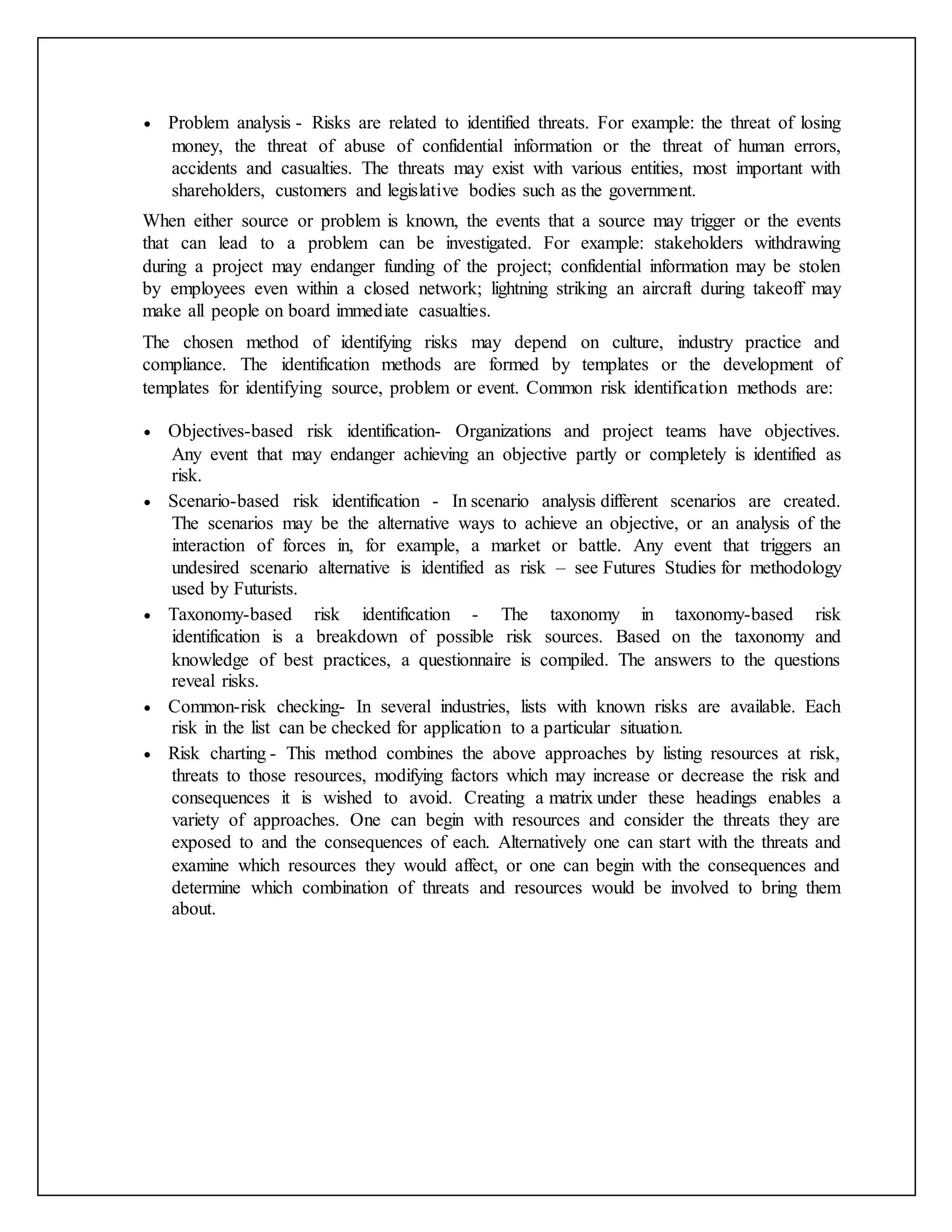 Project report on Risk management in insurance sector | DOCX