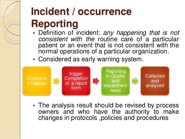 risk management define incident report