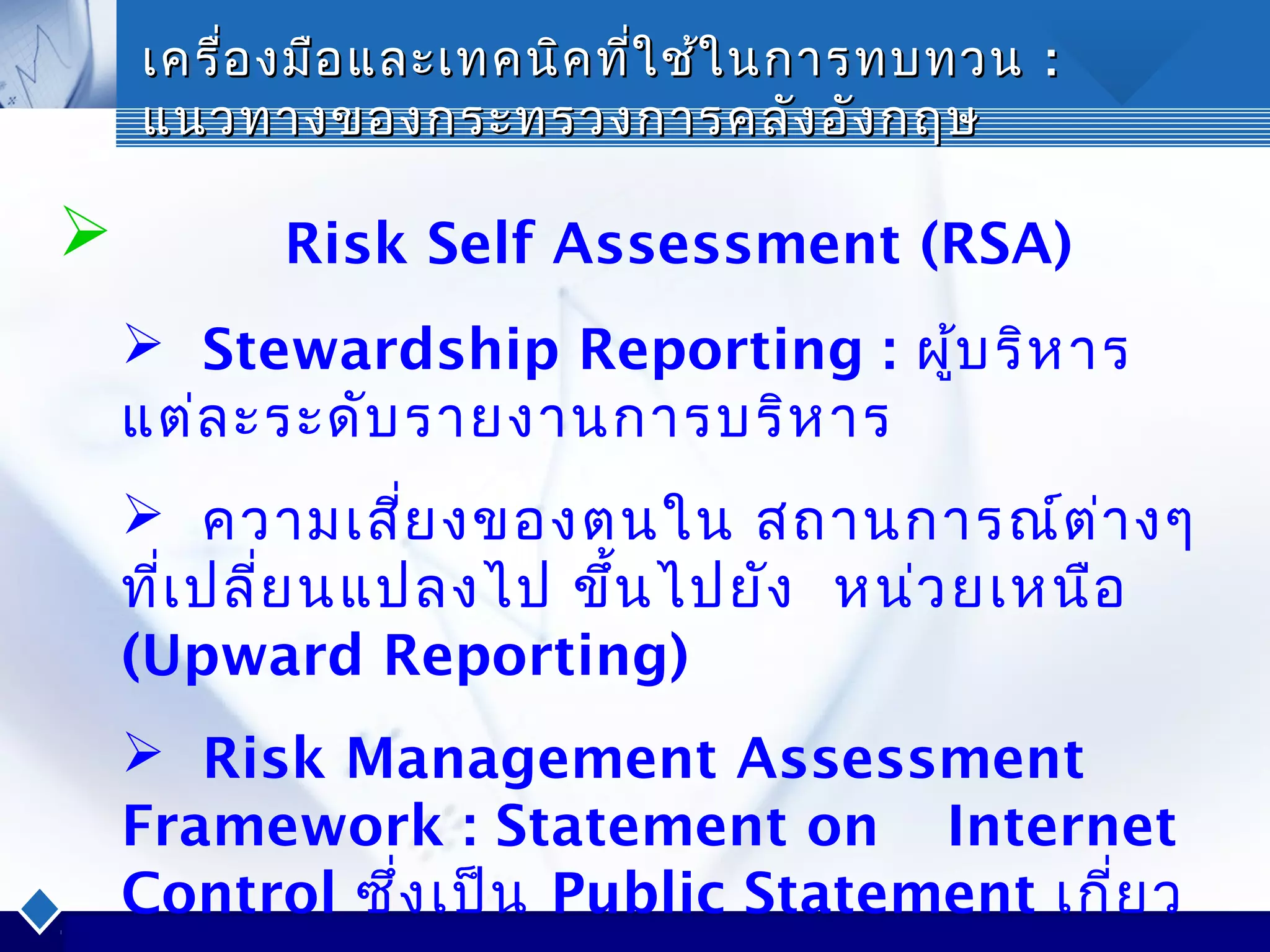 การบริหารความเสี่ยง(Risk management) | PPT