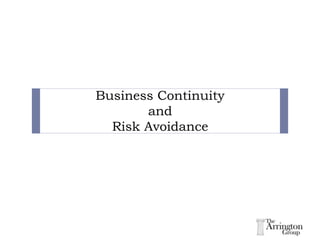 Risk Management -- Business Continuity Planning and Management.pptx