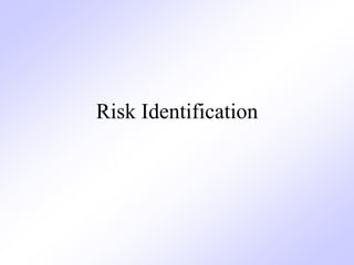 Risk Identification
 