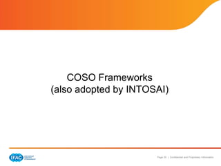Page 20 | Confidential and Proprietary Information
COSO Frameworks
(also adopted by INTOSAI)
 
