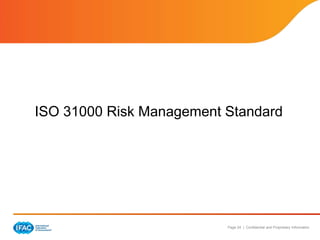 Page 24 | Confidential and Proprietary Information
ISO 31000 Risk Management Standard
 