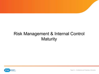 Page 30 | Confidential and Proprietary Information
Risk Management & Internal Control
Maturity
 