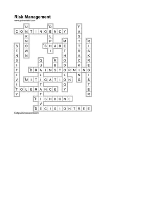 Risk management (answer key) | PDF