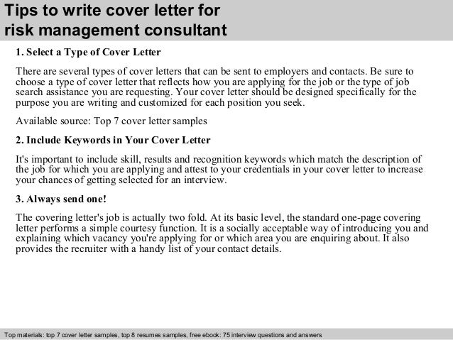 3 tips to write cover letter for risk management consultant - Management Consulting Cover Letter Samples 3 tips to write cover letter for risk management consultant - Management Consulting Cover Letter Samples