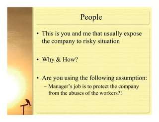 Risk Management For Manufacturing