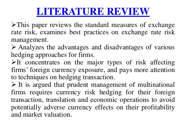 foreign exchange and risk management project report pdf