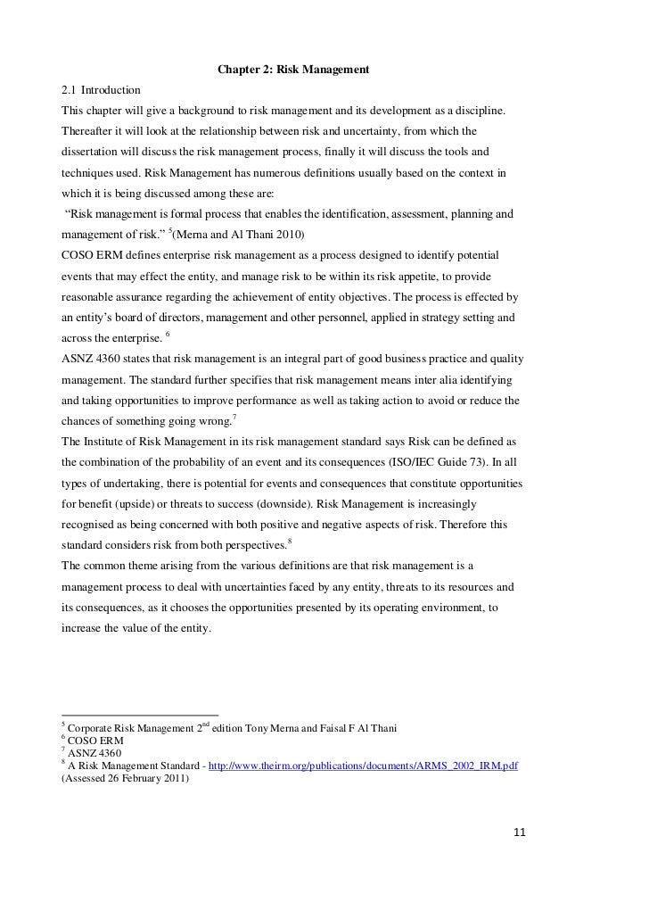 Dissertation on enterprise risk management