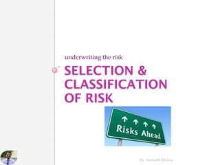 underwriting the risk
Dr. Amitabh Mishra
 