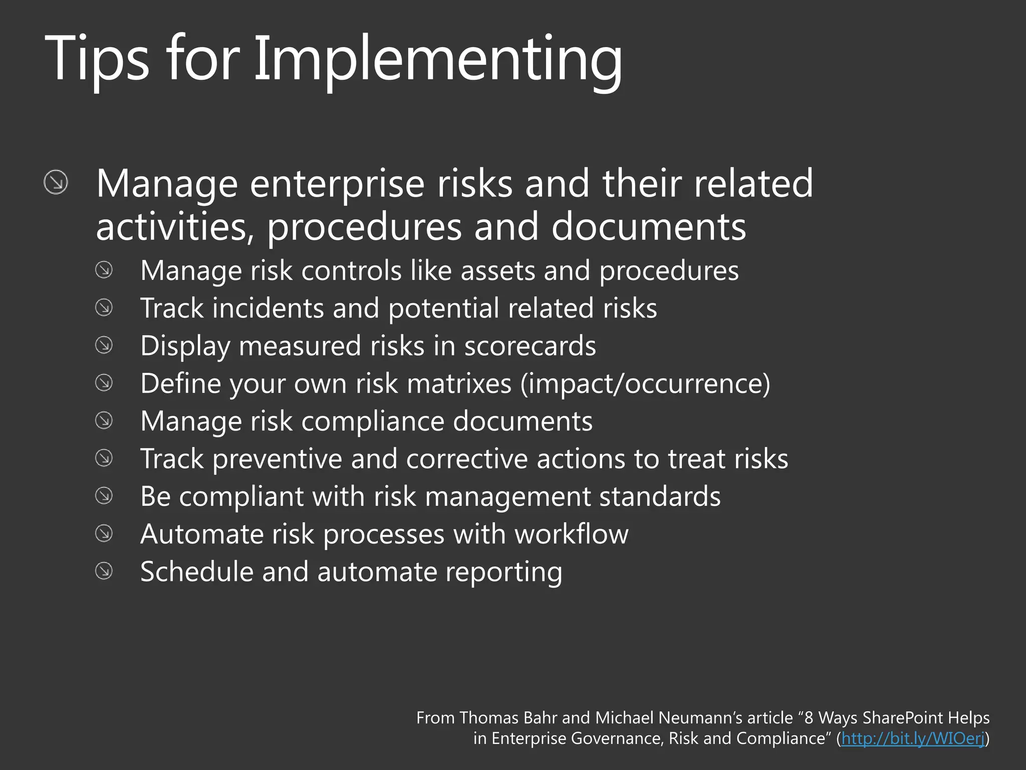 Risk Management in SharePoint Governance | PPTX