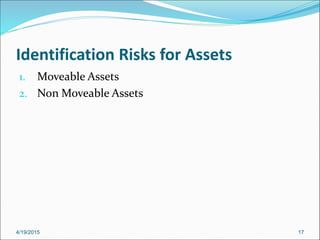 Movable Assets Risk Report Example Risk management iso 31000 2009 for project | PDF