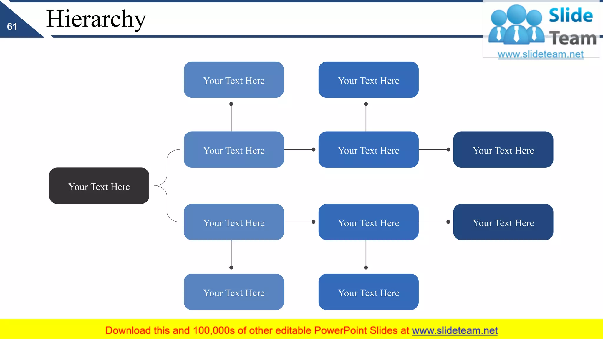 Hierarchy
Your Text Here
Your Text Here Your Text Here
Your Text HereYour Text Here
Your Text Here Your Text Here
Your Text Here
Your Text Here
Your Text HereYour Text Here
61
 