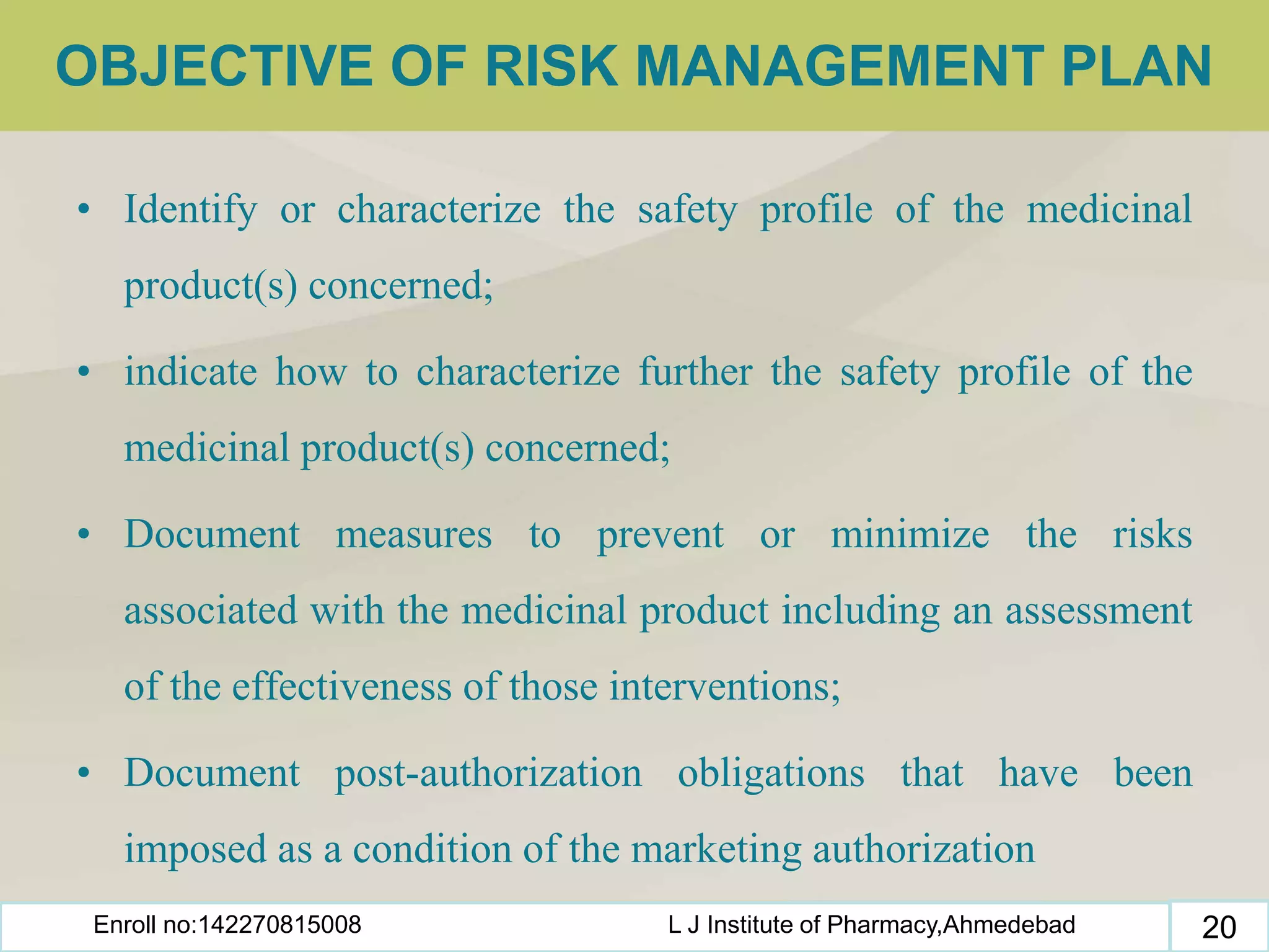 Risk management plan | PPTX