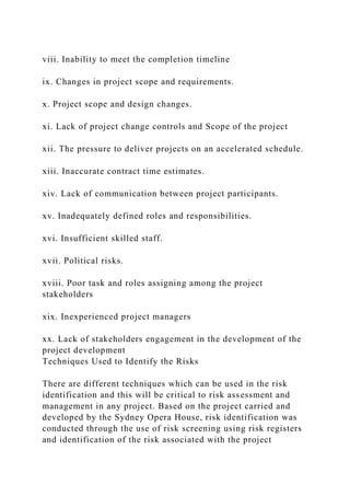 RISK MANAGEMENT PLAN SCOPE AND IDENTIFICATION5Christopher Mi.docx