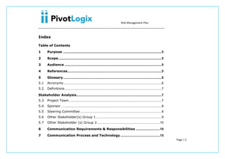 PMP - Risk Management plan & template | PDF