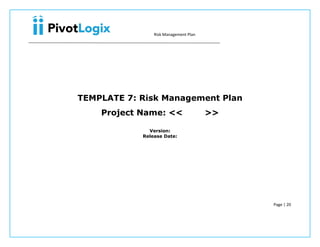 PMP - Risk Management plan & template | PDF