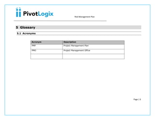 PMP - Risk Management plan & template | PDF