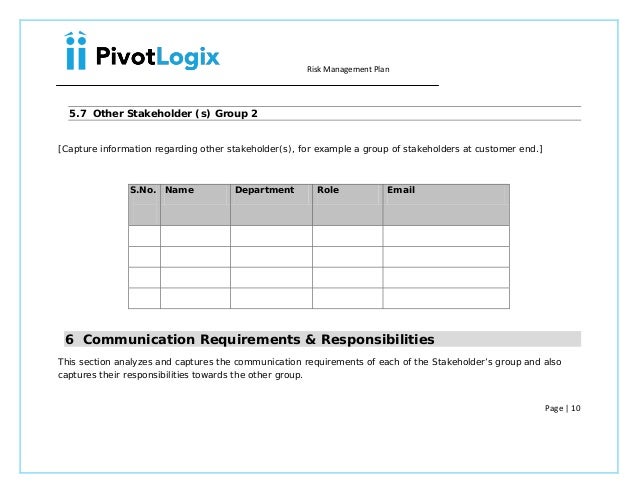 risk management plan template