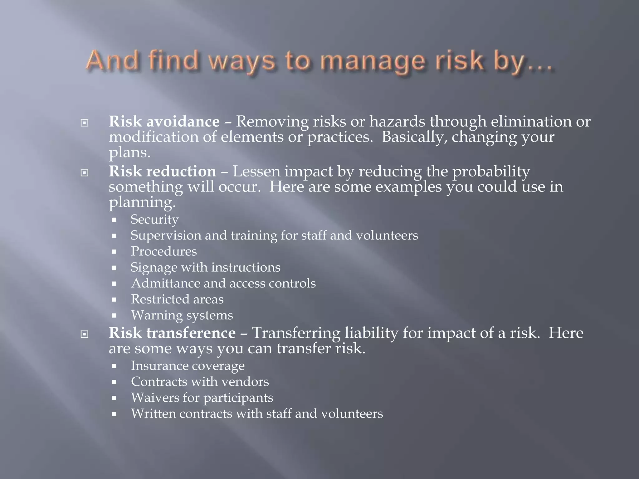 Risk management presentation | PPTX