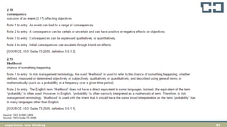 81experience. new thinking
Source: ISO 31000:2009
Source: ISO Guide 73:2009
 