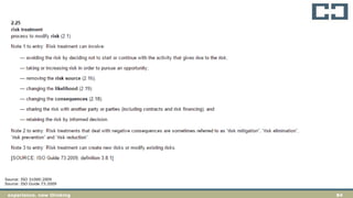 84experience. new thinking
Source: ISO 31000:2009
Source: ISO Guide 73:2009
 