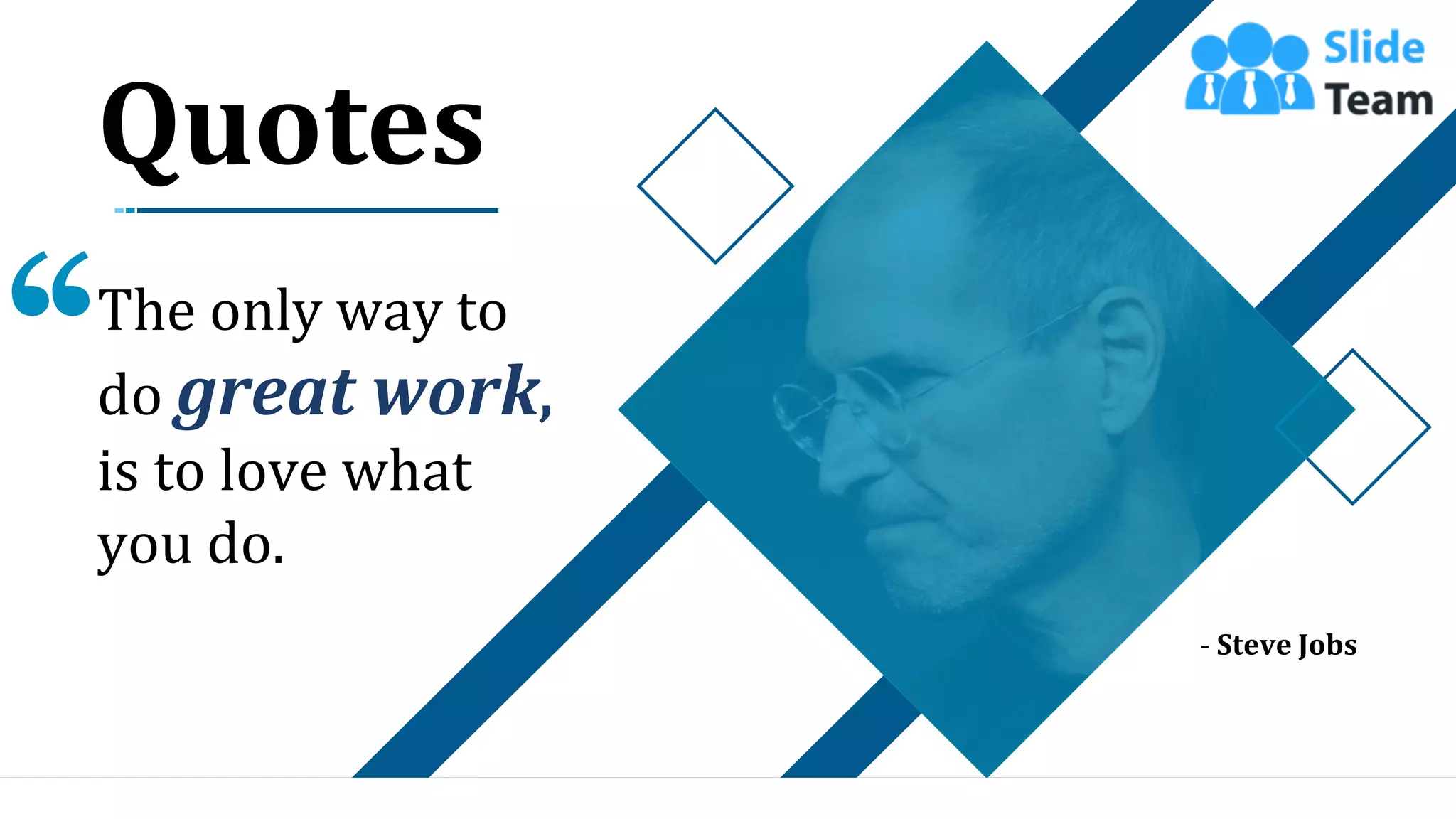 47
The only way to
do great work,
is to love what
you do.
Quotes
- Steve Jobs
 