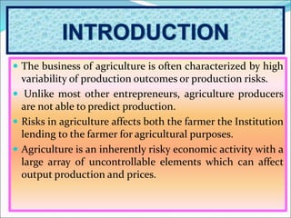 Farm Production Risk Risk management stratagious, , | PPT