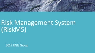 Risk Management System
(RiskMS)
2017 UGIS Group
 