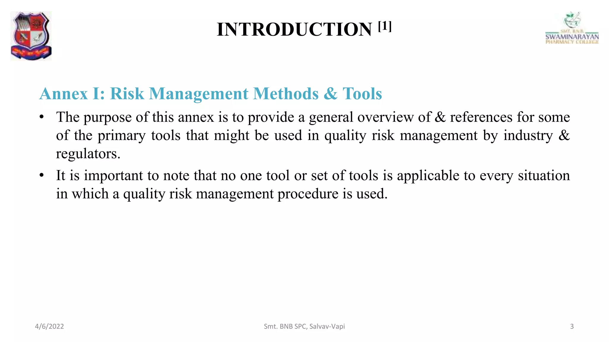 Risk management tools | PPTX