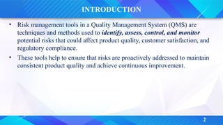 Risk Management Tools in Pharmaceutical Quality Assurance | PPT