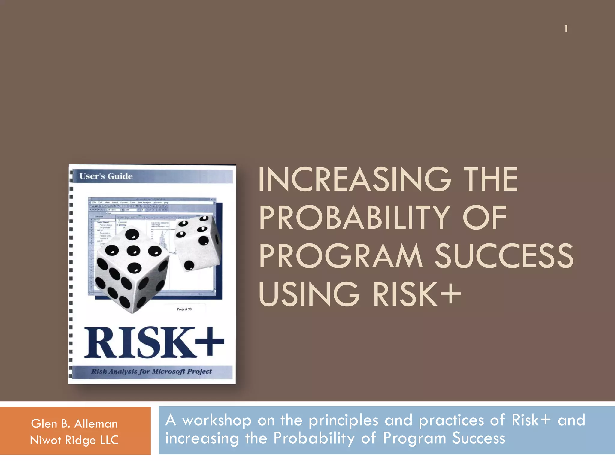 Risk management using risk+ (v5) | PDF