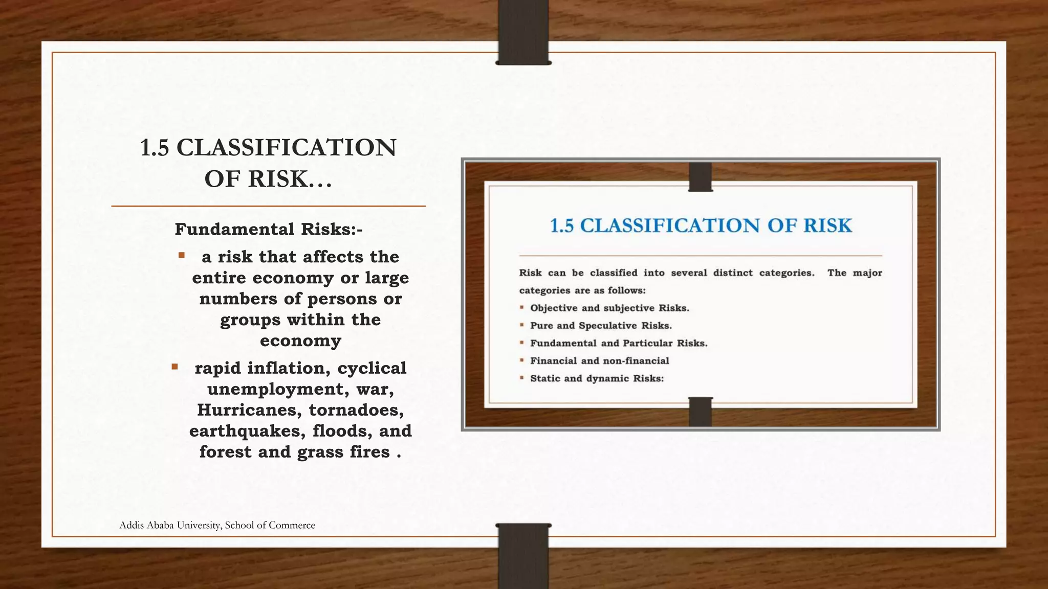 Risk managment and Insurance chap1-3 Addis Ababa University School of ...
