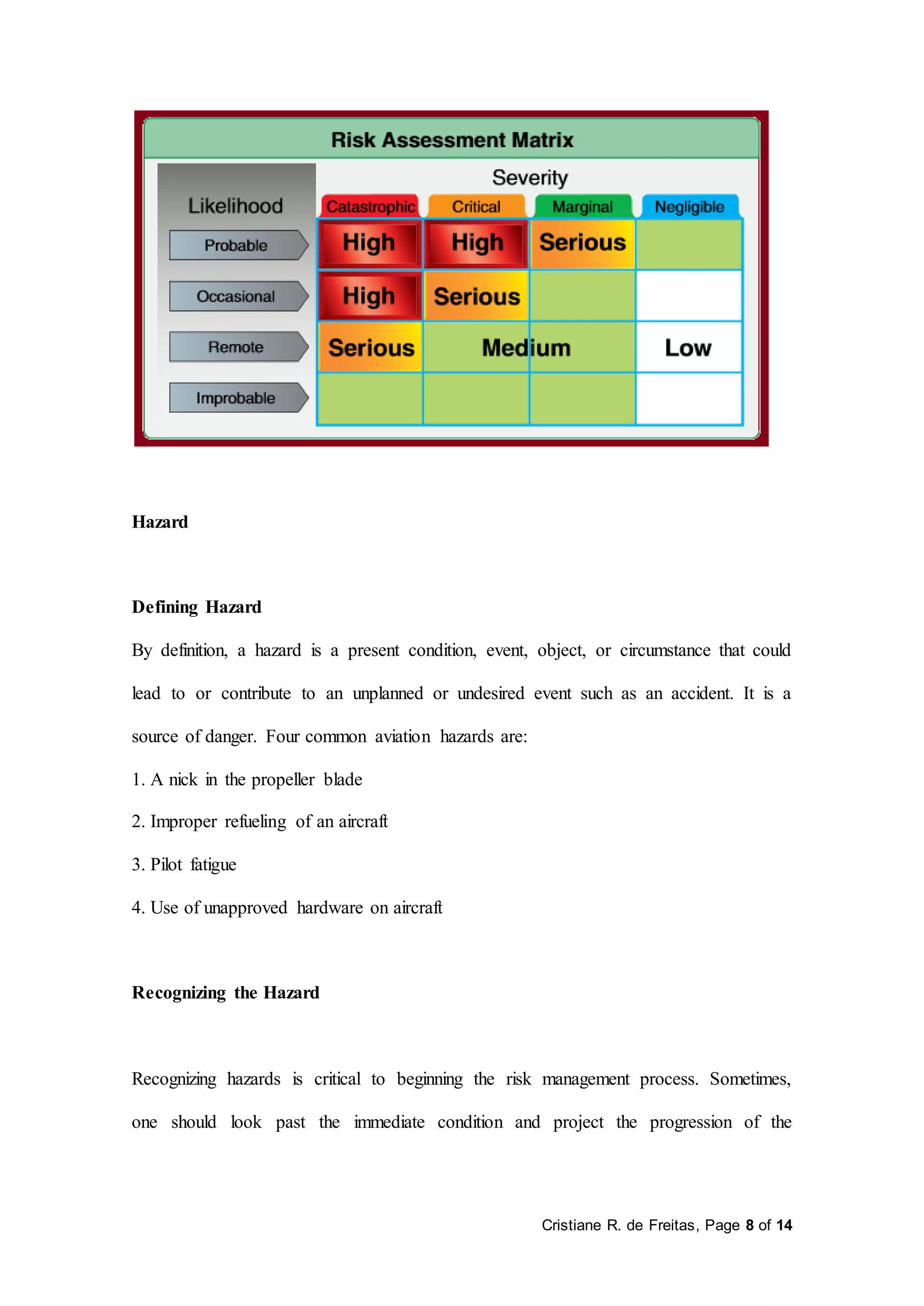 Risk managment in aviation environment | PDF