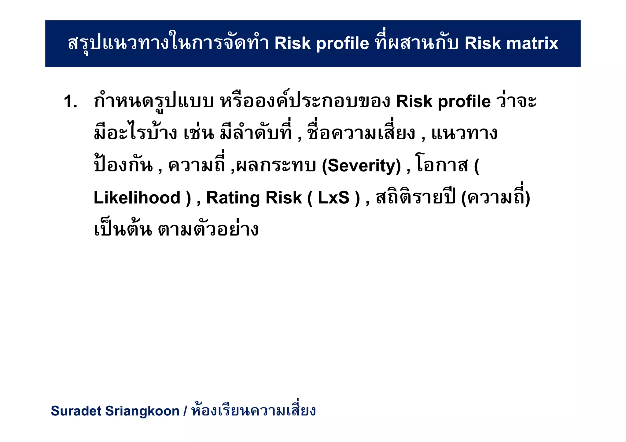 Risk matrix VS Risk profile | PDF