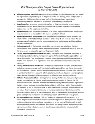 Risk Analysis Checklist and Templates for Managers | PDF