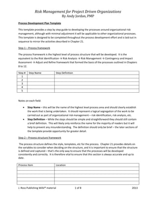 Risk Analysis Checklist and Templates for Managers | PDF