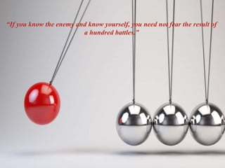 “If you know the enemy and know yourself, you need not fear the result of
a hundred battles.”
 