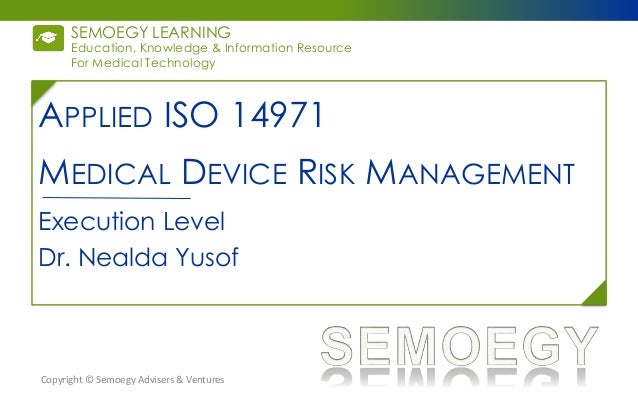 ISO14971 Medical Device Risk Management Course - E-Learning