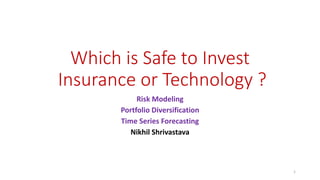 Which is Safe to Invest
Insurance or Technology ?
Risk Modeling
Portfolio Diversification
Time Series Forecasting
Nikhil Shrivastava
1
 