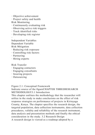 RISK RESPONSE STRATEGIES AND PERFORMANCE OF PROJECTS IN KIRINYAGA .docx