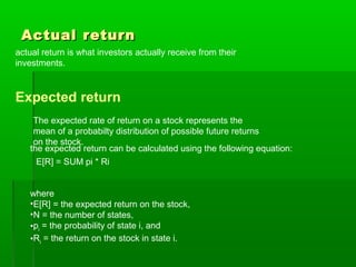 Risk&return | PPT