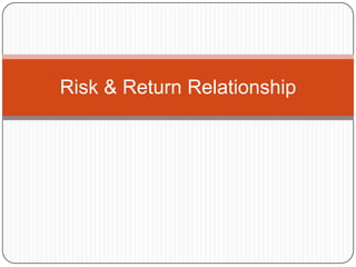 Risk & Return Relationship 