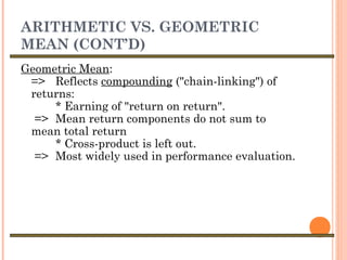 Gemoetric Return Risk, return, and portfolio theory | PPT