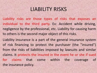 Liability Risk Definition RisK, RiSk MaNaGeMeNt & EnterPRise RisK ManaGemeNT | PPTX