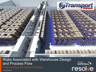4 November 2015
Risks Associated with Warehouse Design
and Process Flow
Understanding the Impact of Design
 