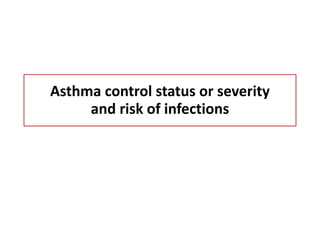 Asthma control status or severity
and risk of infections
 